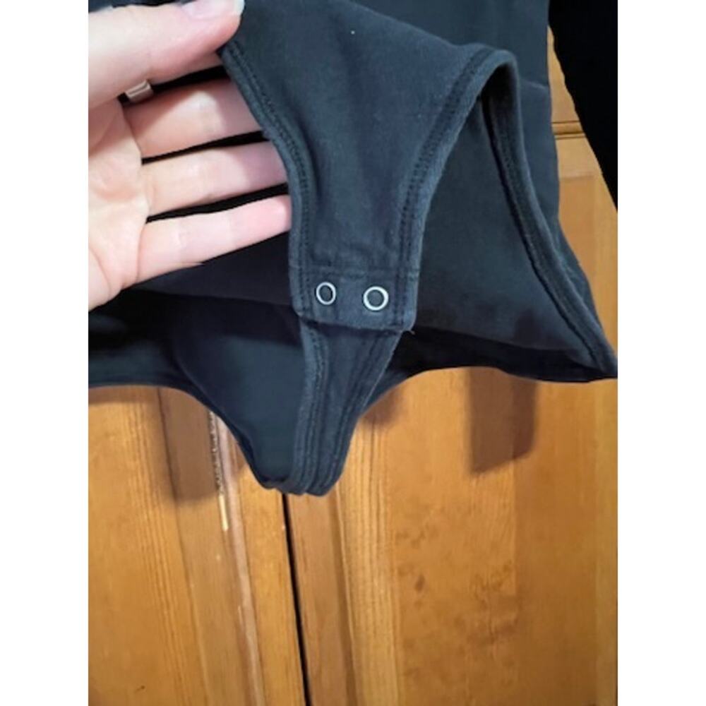 Abercrombie & Fitch Women's Long Sleeve Bodysuit Black Scoop Neck Top Size L - Picture 7 of 11